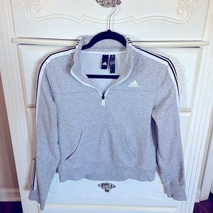 Adidas semi cropped quarter zip sweater